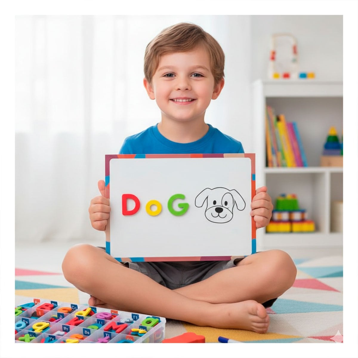 TABLERO DE LETRAS Y NUMEROS MAGNETICOS 253 PZS MULTICOLOR PARA NINOS Y+PAPEL REGALO - 1