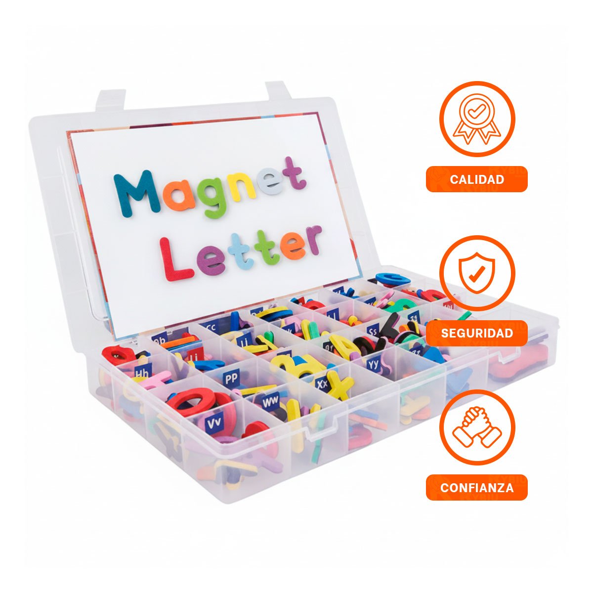 TABLERO DE LETRAS Y NUMEROS MAGNETICOS 253 PZS MULTICOLOR PARA NINOS Y+PAPEL REGALO - 5