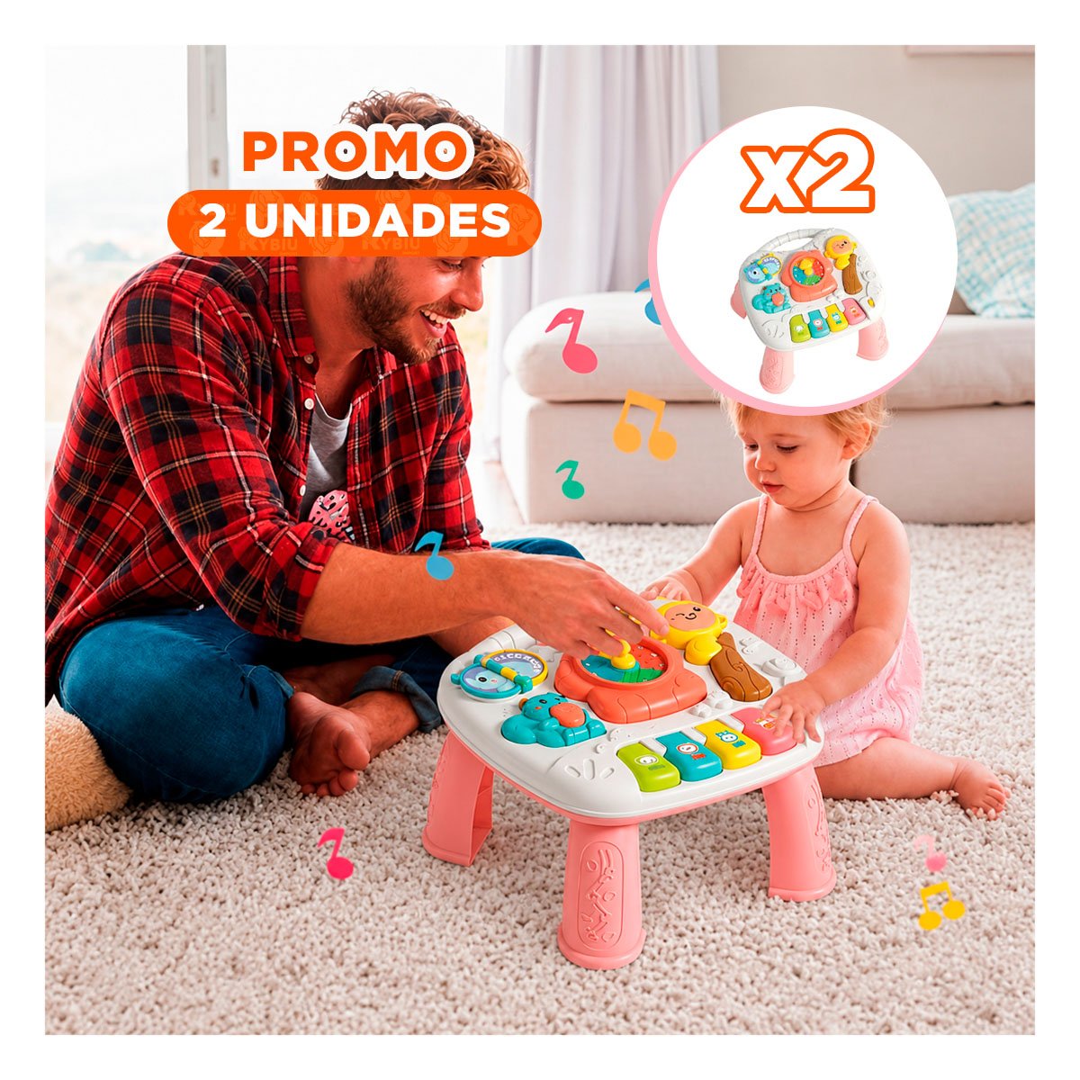 PACK2 TABLERO DE APRENDIZAJE 25X21 CM INFANTIL COLOR ROSADO PARA USO DIARIO - 1