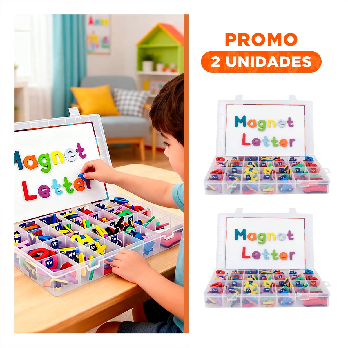 PACK2 PIZARRON INFANTIL CON ABECEDARIO Y NUMERACION MAGNETICA 253 PZS Y+REGALO STICKER - 1