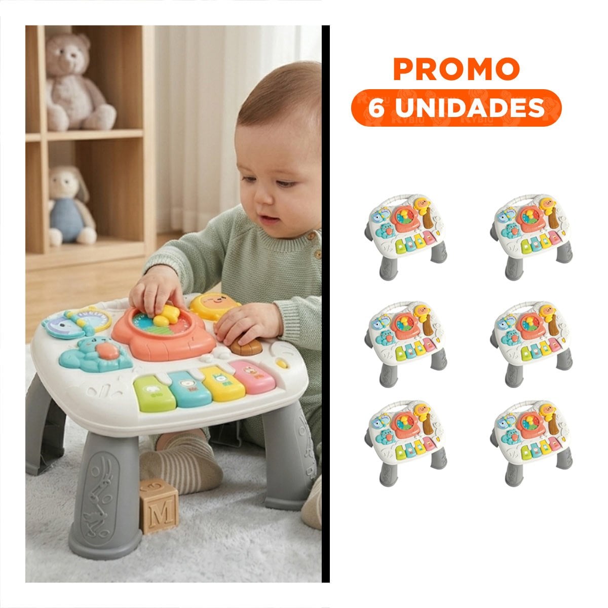 PACK6 CENTRO DE APRENDIZAJE INFANTIL PLOMO 25X21 CM PARA JUEGOS CREATIVOS YREGALO STICKER - 1
