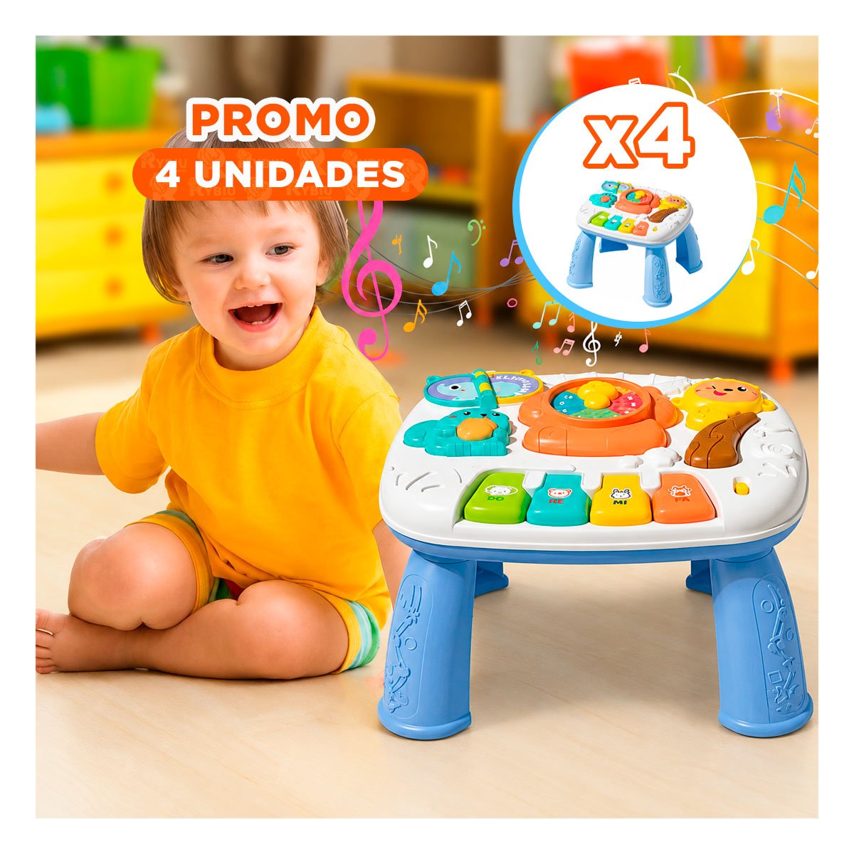 PACK4 CENTRO EDUCATIVO COLOR AZUL 25X21 CM CON JUEGOS PARA LA PRIMERA INFANCIA YREGALO STICKER - 1