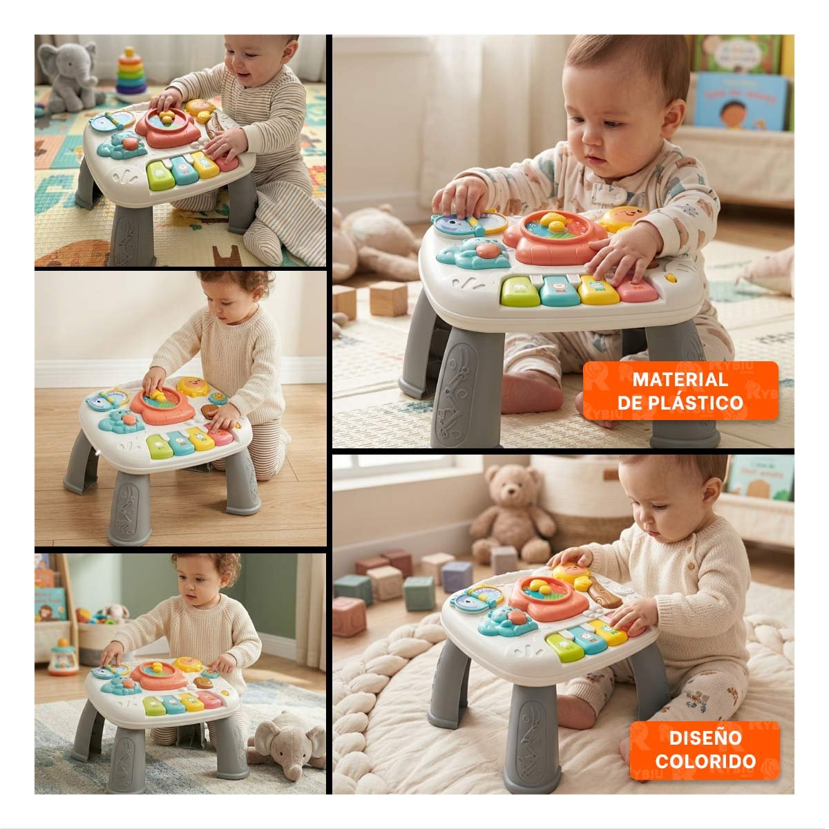 TABLERO INFANTIL COLOR PLOMO 25X21 CM CON JUEGOS DE ESTIMULACION TEMPRANA Y PAPEL REGALO - 3