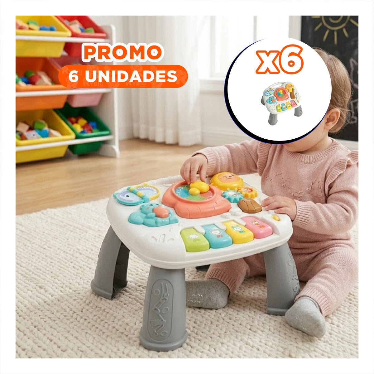 PACK6 MESA DE ACTIVIDADES 25X21 CM INFANTIL PLOMO PARA DESCUBRIR Y APRENDER - 1
