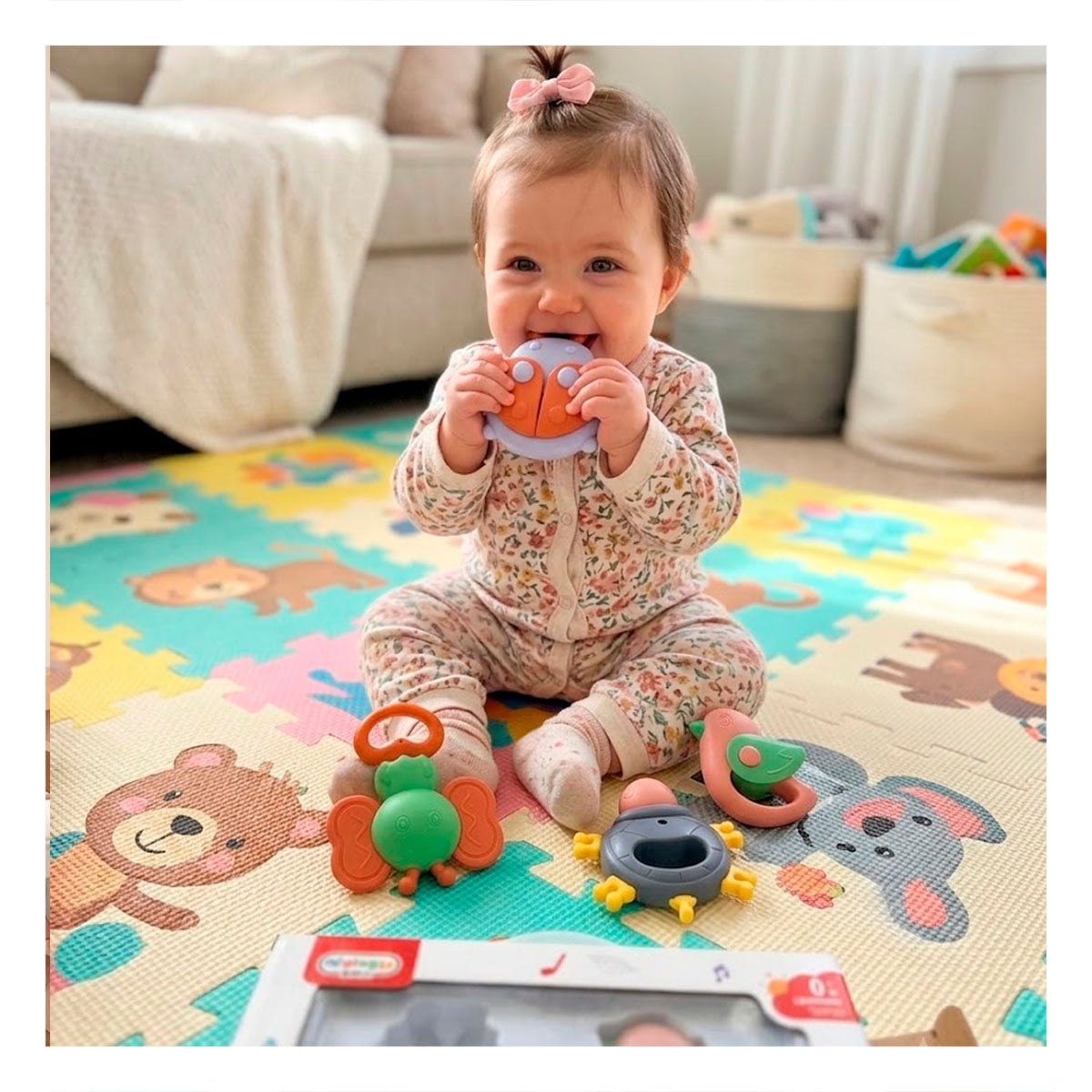 PACK6 SONAJAS CON SONIDO Y JUEGO INFANTIL MULTICOLOR 4 PIEZAS PARA BEBE - 3