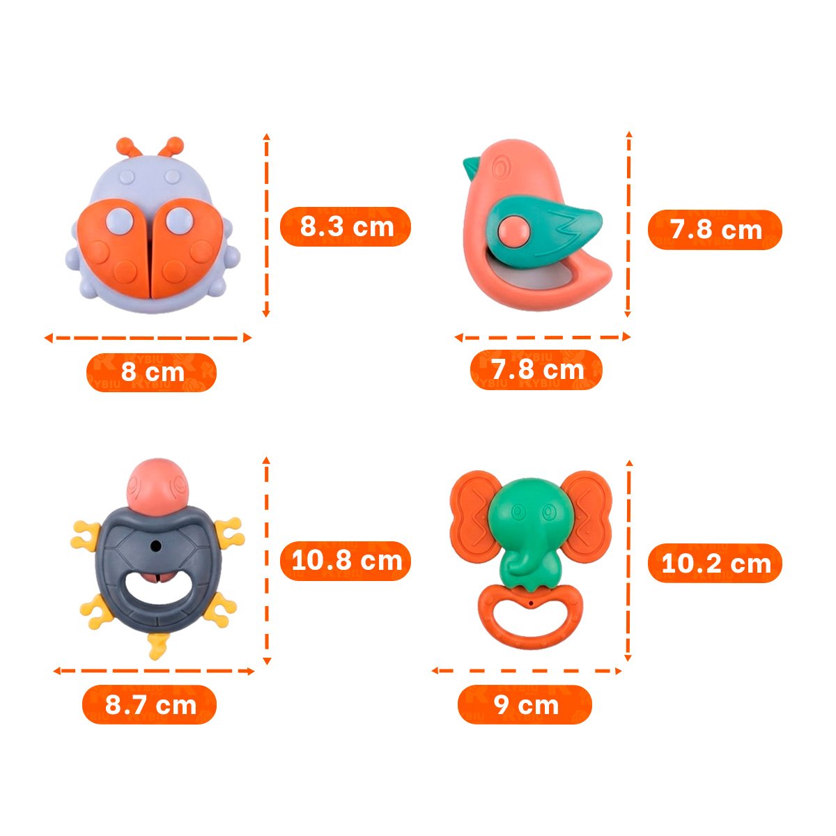 PACK6 SONAJAS CON SONIDO Y JUEGO INFANTIL MULTICOLOR 4 PIEZAS PARA BEBE - 4