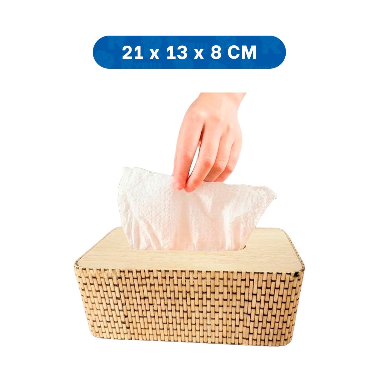 PACK2 PORTASERVILLETAS BAMBU CUADRITOS COLOR MOSTAZA CLARO PARA COCINA 21X13X8 CM - 4