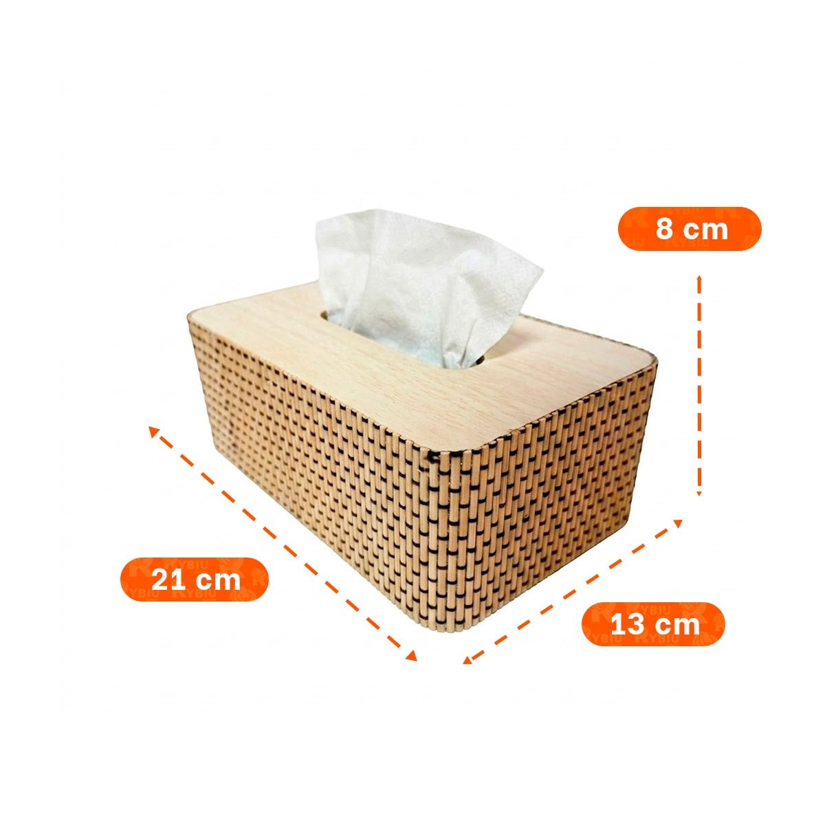 PACK4 SERVILLETERO RESISTENTE BAMBU MOSTAZA CLARO CON CUADRITOS 21X13X8 CM - 4