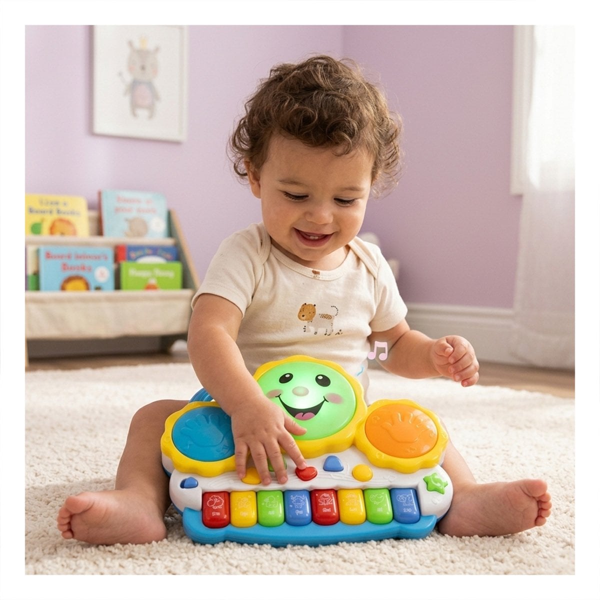 PIANO ELECTRONICO INFANTIL SOL DRUM KEYBOARD AZUL Y NARANJA PARA CASA Y STICKY - 1