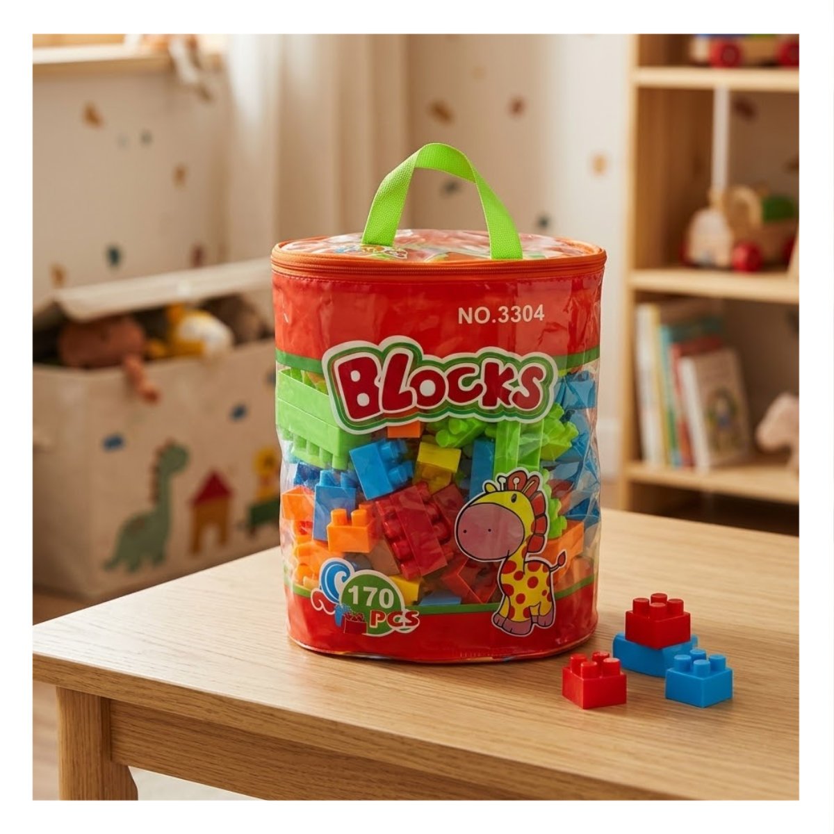PACK4 BLOQUES CREATIVOS 170 PIEZAS CON BOLSA MULTICOLOR NARANJA PARA DESARROLLAR HABILIDADES - 5