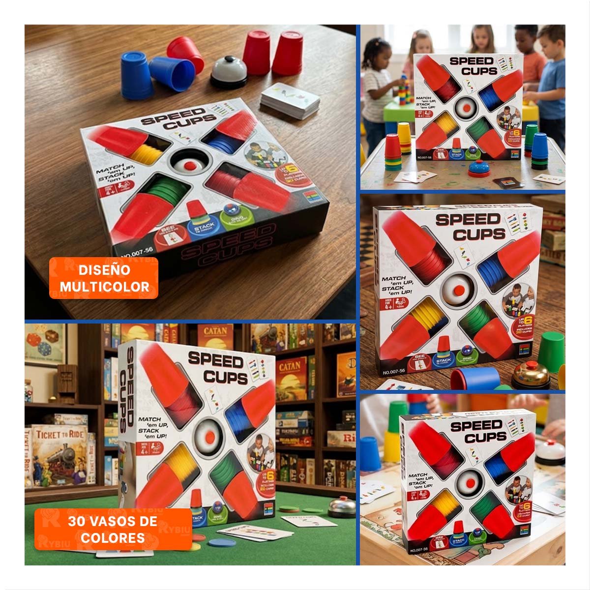 JUEGO DE VASOS DE VELOCIDAD MULTICOLOR PARA APILADO Y COORDINACION INFANTIL - 2