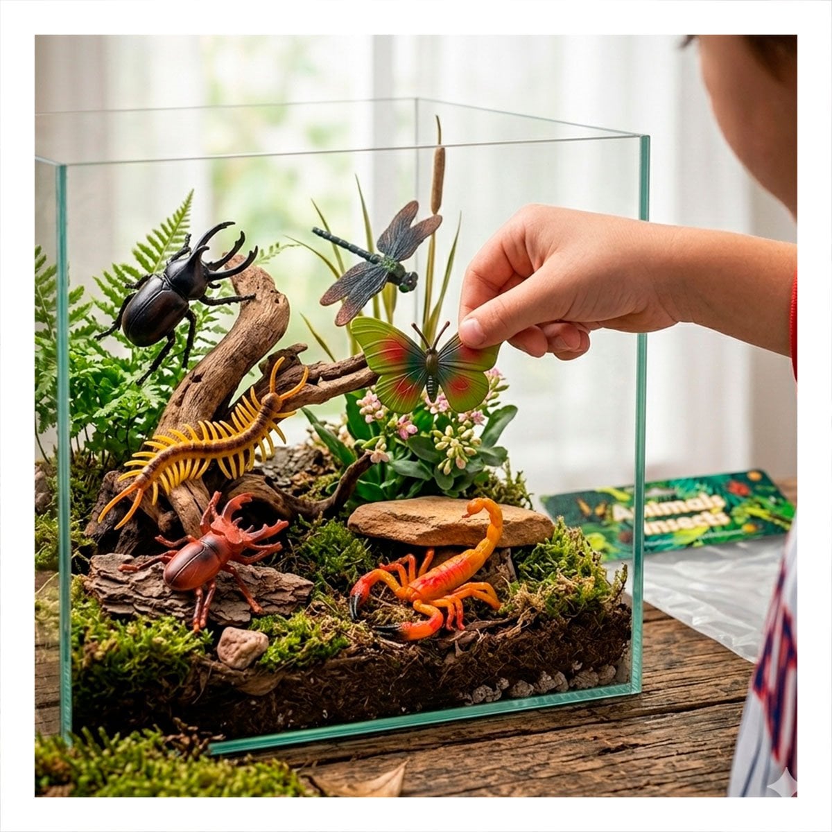 PACK6 BOLSA DE FIGURAS ANIMALES INSECTOS 6 PZS MULTICOLOR PARA NINOS EN CASA YREGALO STICKER - 5