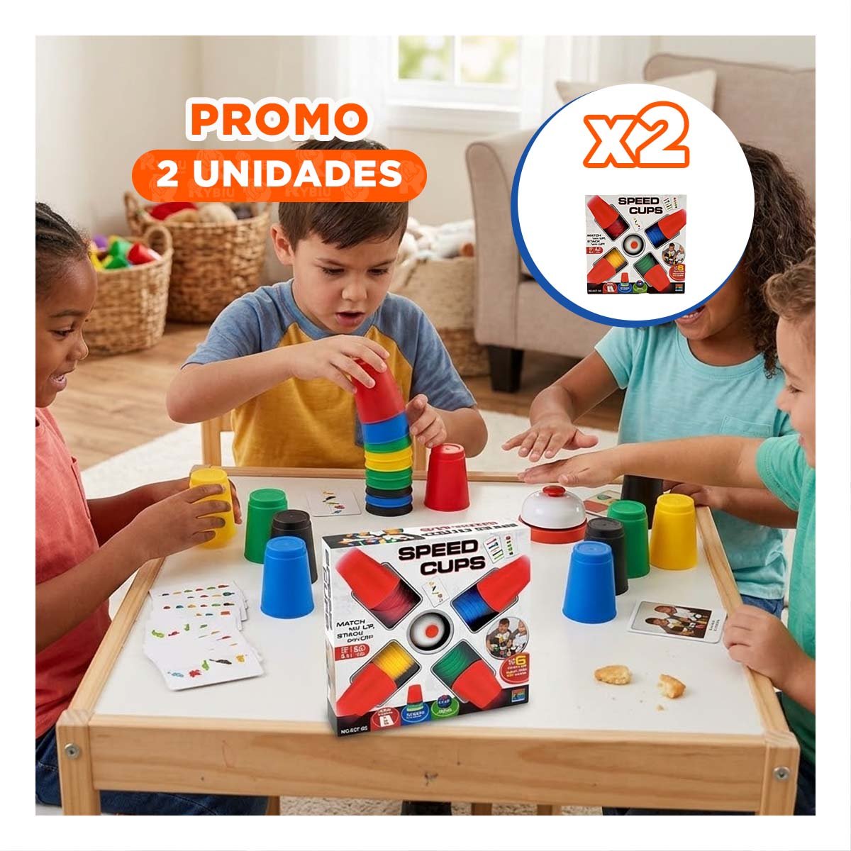 PACK2 PAQUETE DE VASOS PARA DESTREZA MANUAL MULTICOLOR CON JUEGO DE RAPIDEZ - 1