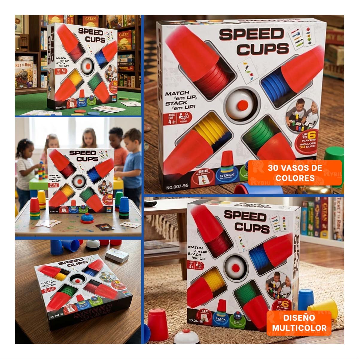 PACK4 SET CON VASOS DE VELOCIDAD MULTICOLOR PARA JUEGOS DE RAPIDEZ RECREATIVA YREGALO STICKER - 2