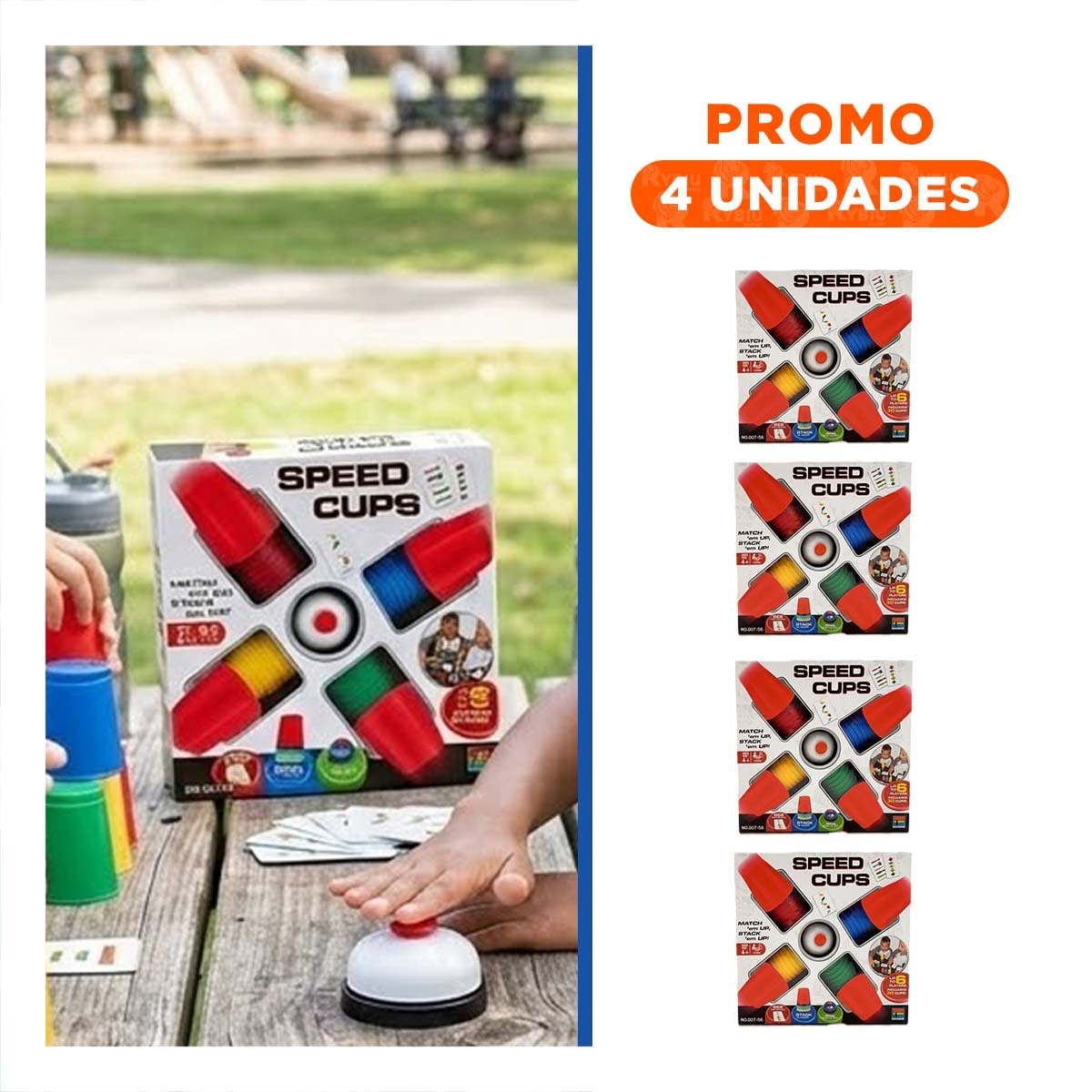 PACK4 JUEGO INFANTIL DE VASOS DE VELOCIDAD MULTICOLOR PARA PRACTICAR RAPIDEZ - 1