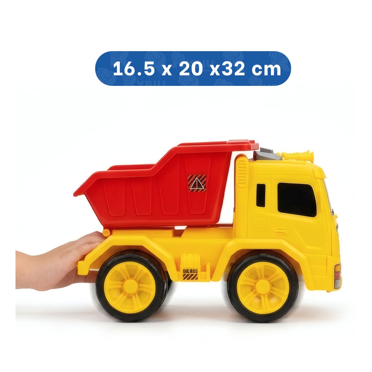 PACK2 VEHICULO VOLQUETE PARA JUEGO 32X16,5X20 CM ROJO Y AMARILLO EN CASA - 4