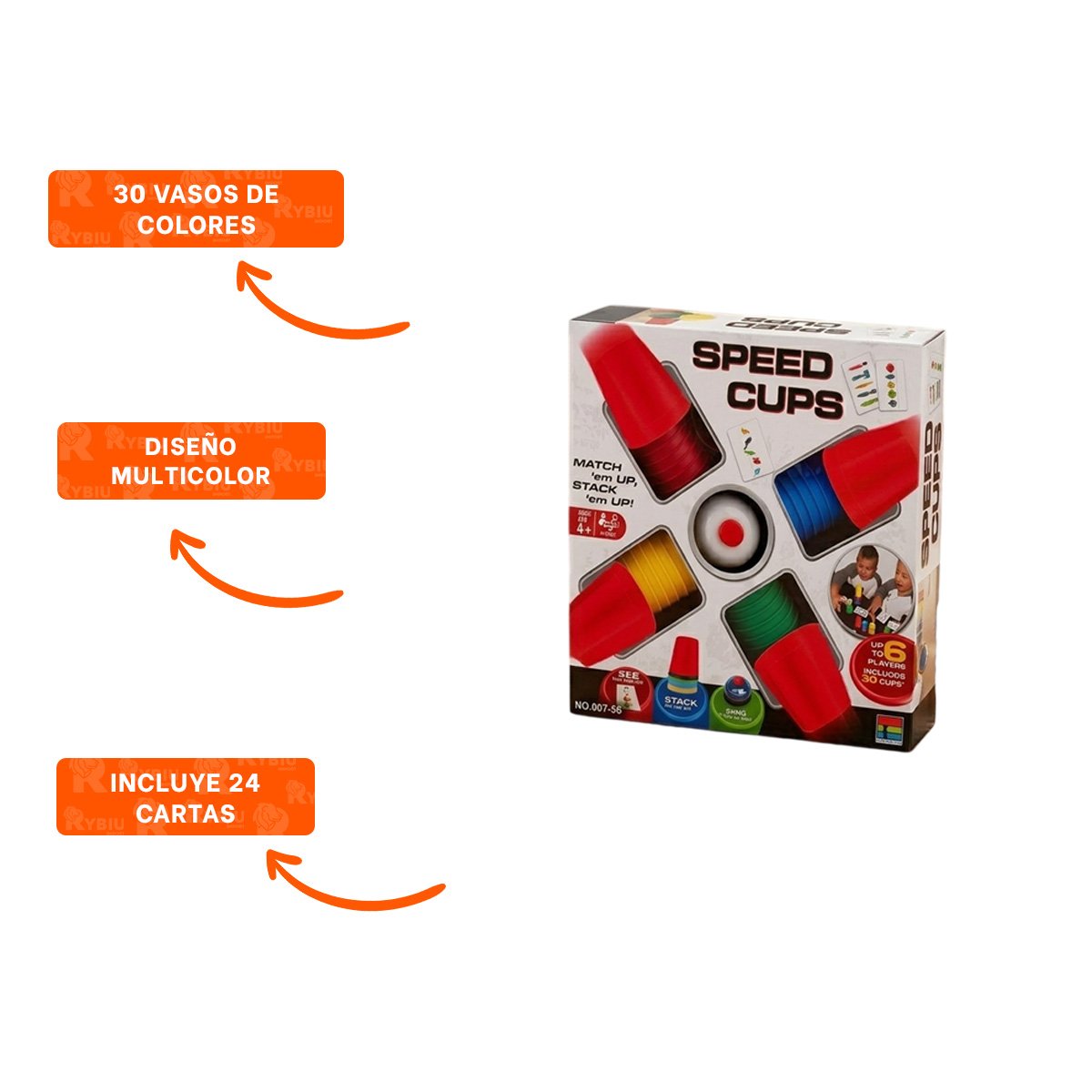 PAQUETE CON VASOS DE VELOCIDAD MULTICOLOR PARA PRACTICA DE COORDINACION Y PAPEL REGALO - 5