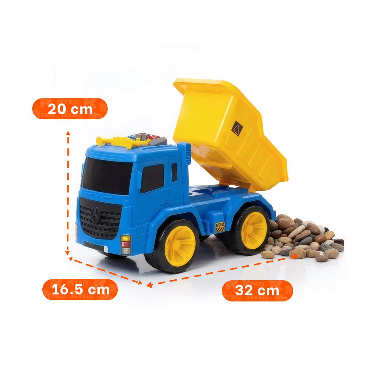 PACK6 VEHICULO DE OBRA PESADA 32X16,5X20 CM AZUL Y AMARILLO PARA JUEGO CREATIVO YPAPEL REGALO - 4