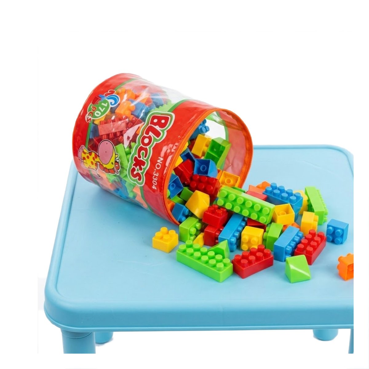KIT DE CONSTRUCCION 170 PIEZAS CON BOLSA MULTICOLOR PARA ACTIVIDADES CREATIVAS Y REGALO STICKER - 1