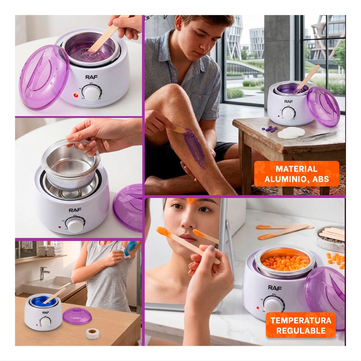 RECIPIENTE PARA CERA COLOR BLANCO DE USO ESTETICO DIARIO YLIGAS REGALO - 5