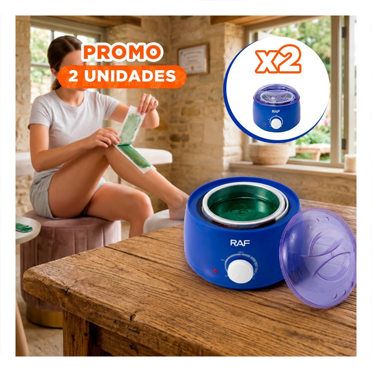 PACK2 CAZUELA DE CERA PARA DEPILACION COLOR VIOLETA YREGALO STICKER - 1