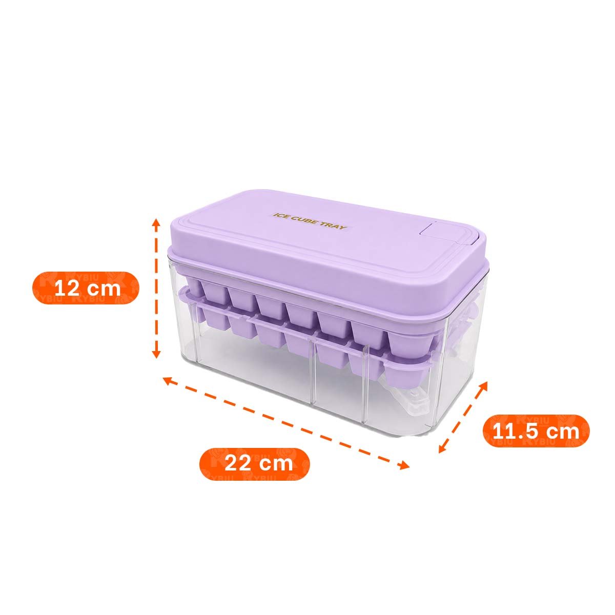 HIELERA DE 2 BANDEJAS PARA PREPARAR CUBOS DE HIELO LILA Y REGALO STICKER - 4