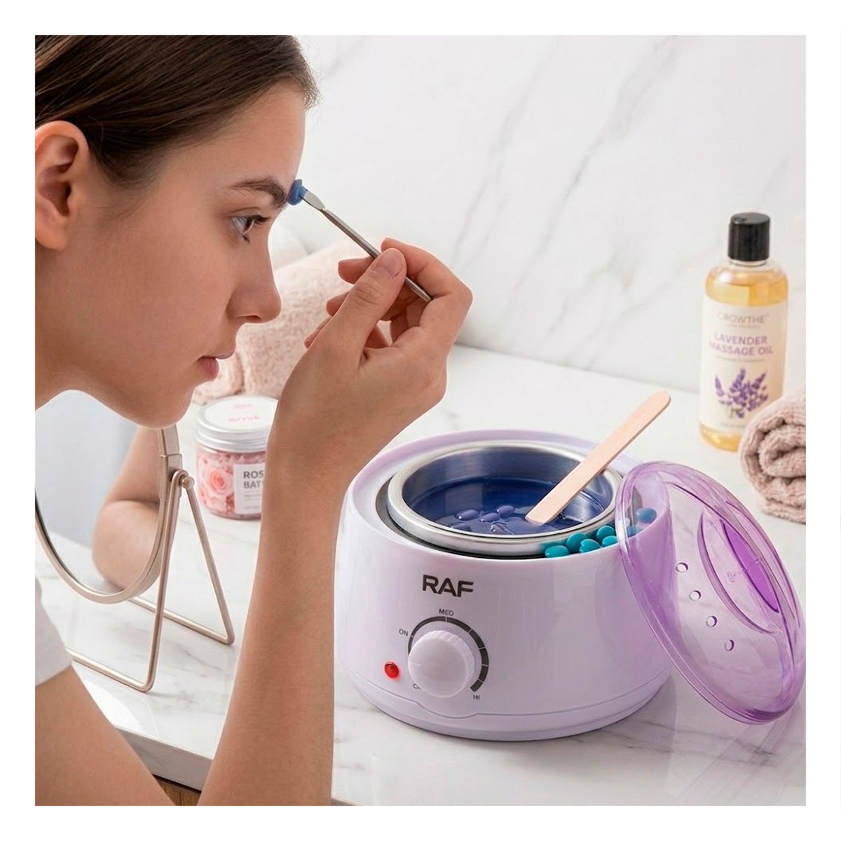 CAZUELA PARA TRATAMIENTOS DE BELLEZA CON CERA COLOR BLANCO YREGALO STICKER - 2