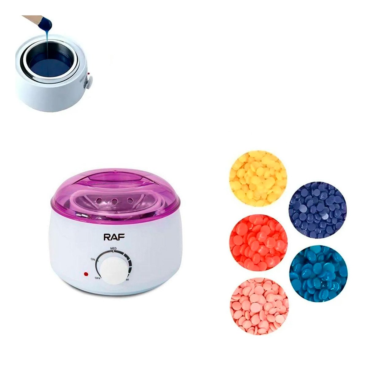 CAZUELA PARA TRATAMIENTOS DE BELLEZA CON CERA COLOR BLANCO YREGALO STICKER - 3