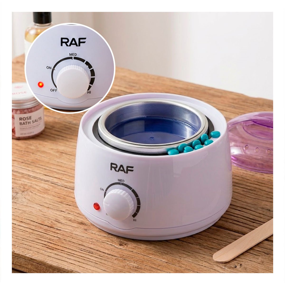 CAZUELA PARA TRATAMIENTOS DE BELLEZA CON CERA COLOR BLANCO YREGALO STICKER - 5