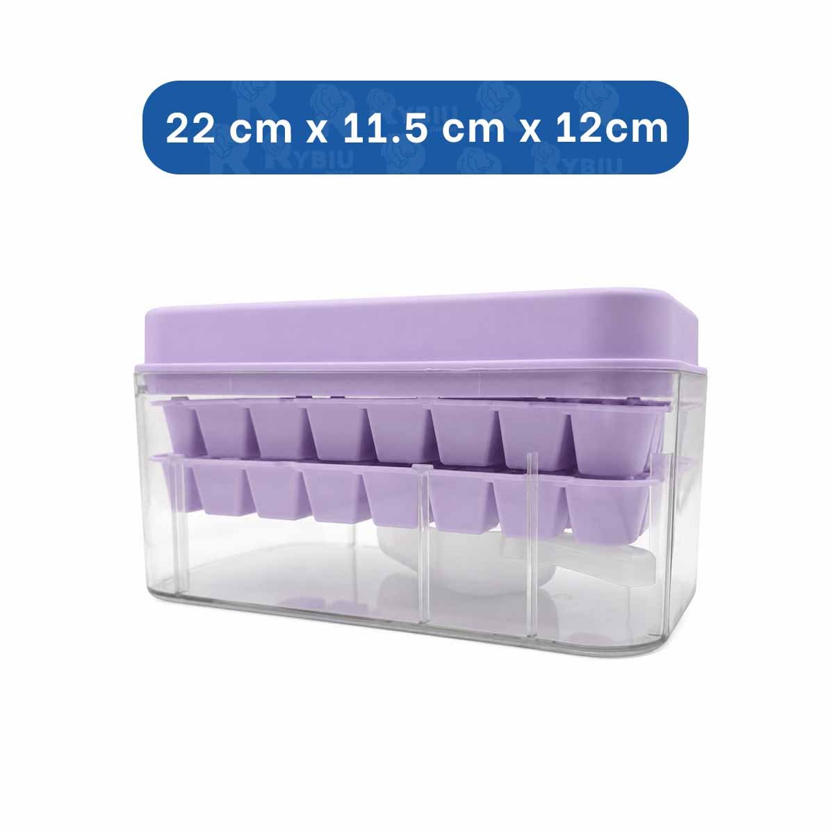 CUBETERA CON MOLDE LILA PARA CUBOS DE HIELO EN 2 BANDEJAS Y PAPEL REGALO - 4