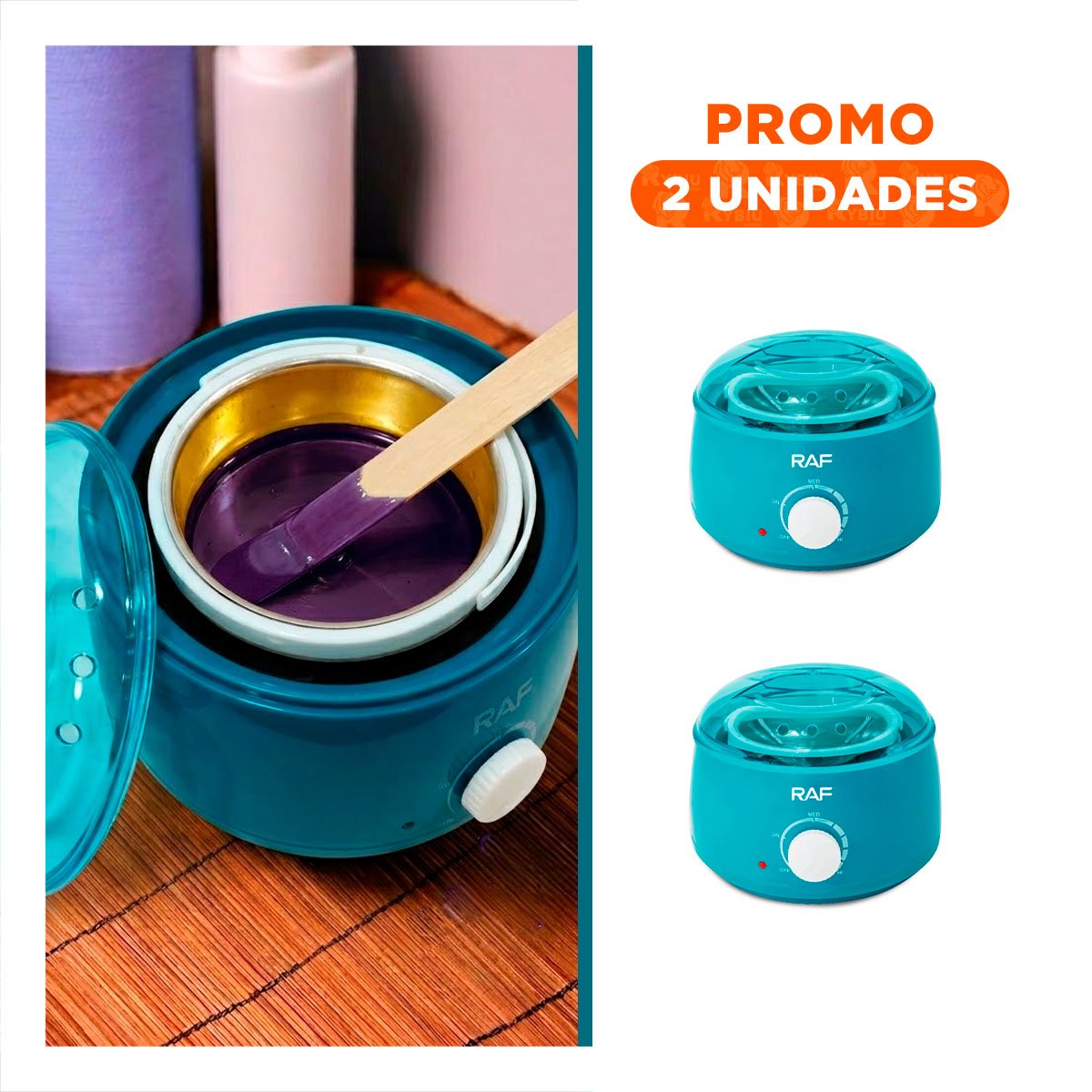 PACK2 CALDERO PARA CERA COLOR TURQUESA DE USO EN DEPILACION - 1
