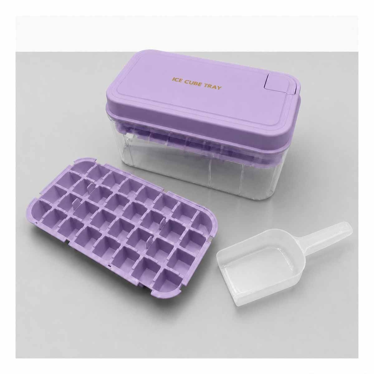 PACK4 BANDEJA CON MOLDE LILA PARA HACER CUBOS DE HIELO - 2