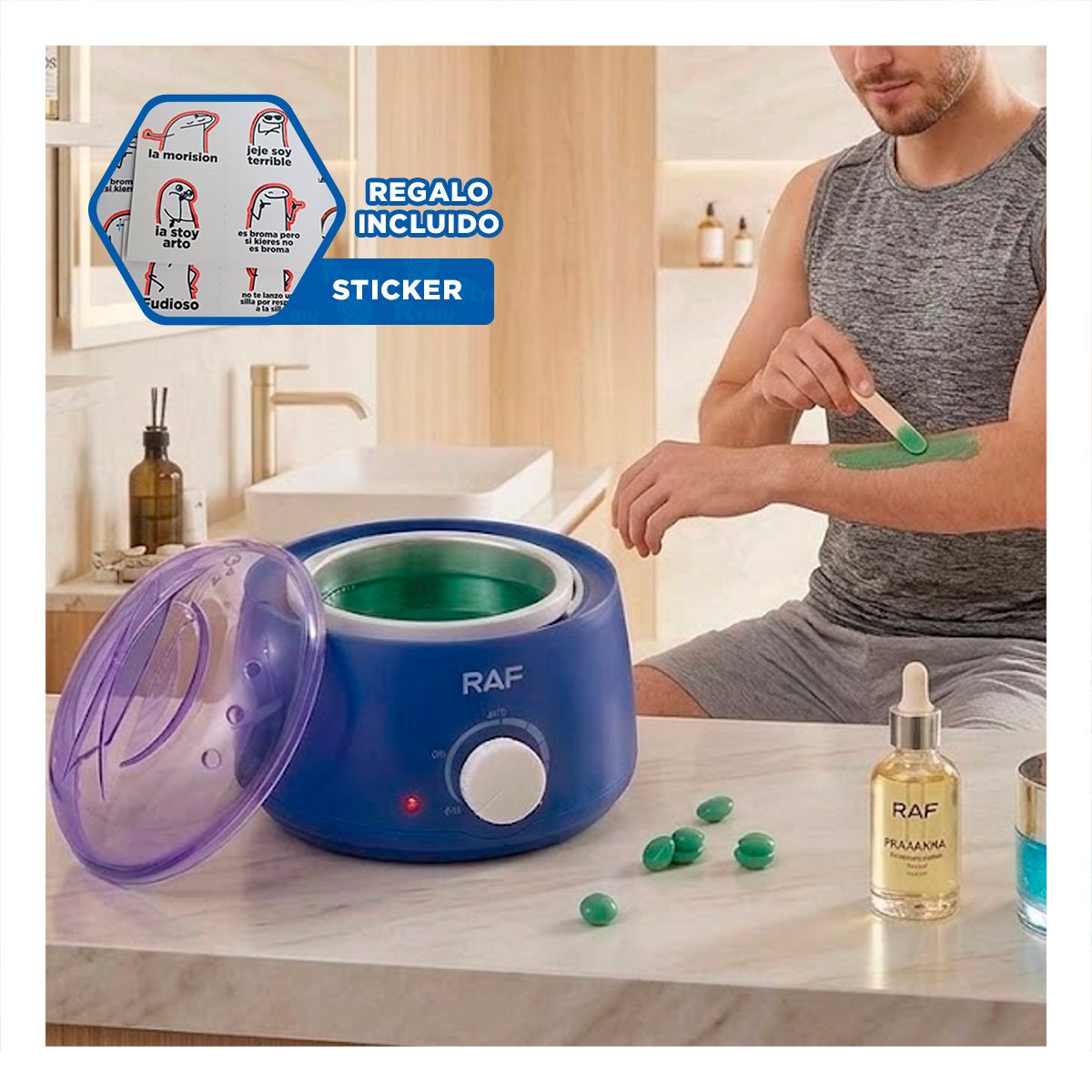 CAZUELA PARA TRATAMIENTOS DE BELLEZA CON CERA COLOR VIOLETA YREGALO STICKER - 1
