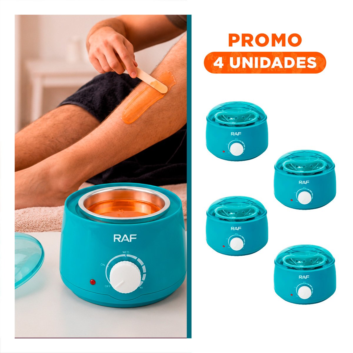 PACK4 RECIPIENTE PARA TRATAMIENTOS ESTETICOS CON CERA COLOR TURQUESA YREGALO STICKER - 1