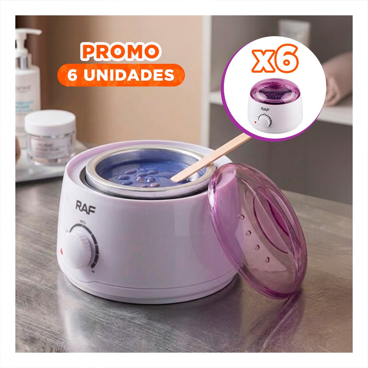 PACK6 CALDERO PARA TRATAMIENTOS ESTETICOS CON CERA COLOR BLANCO YREGALO STICKER - 1