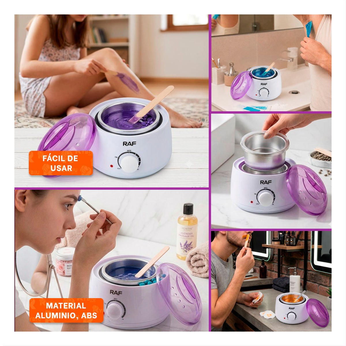 PACK4 RECIPIENTE PARA TRATAMIENTOS ESTETICOS CON CERA COLOR BLANCO YREGALO STICKER - 2