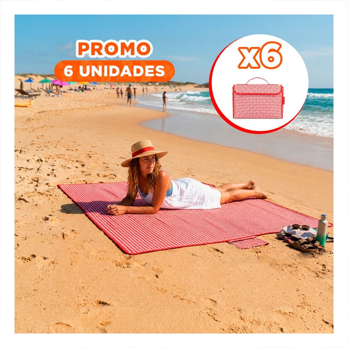 PACK6 FRAZADA DE USO EXTERIOR 160X200CM TIPO CARTERA EN DESCANSO - 1