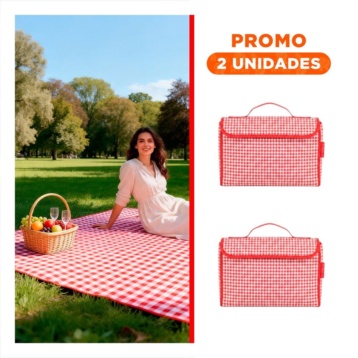 PACK2 FRAZADA PARA SALIDA TIPO CARTERA DOBLE TELA EN ACTIVIDADES AL AIRE LIBRE YREGALO STICKER - 1