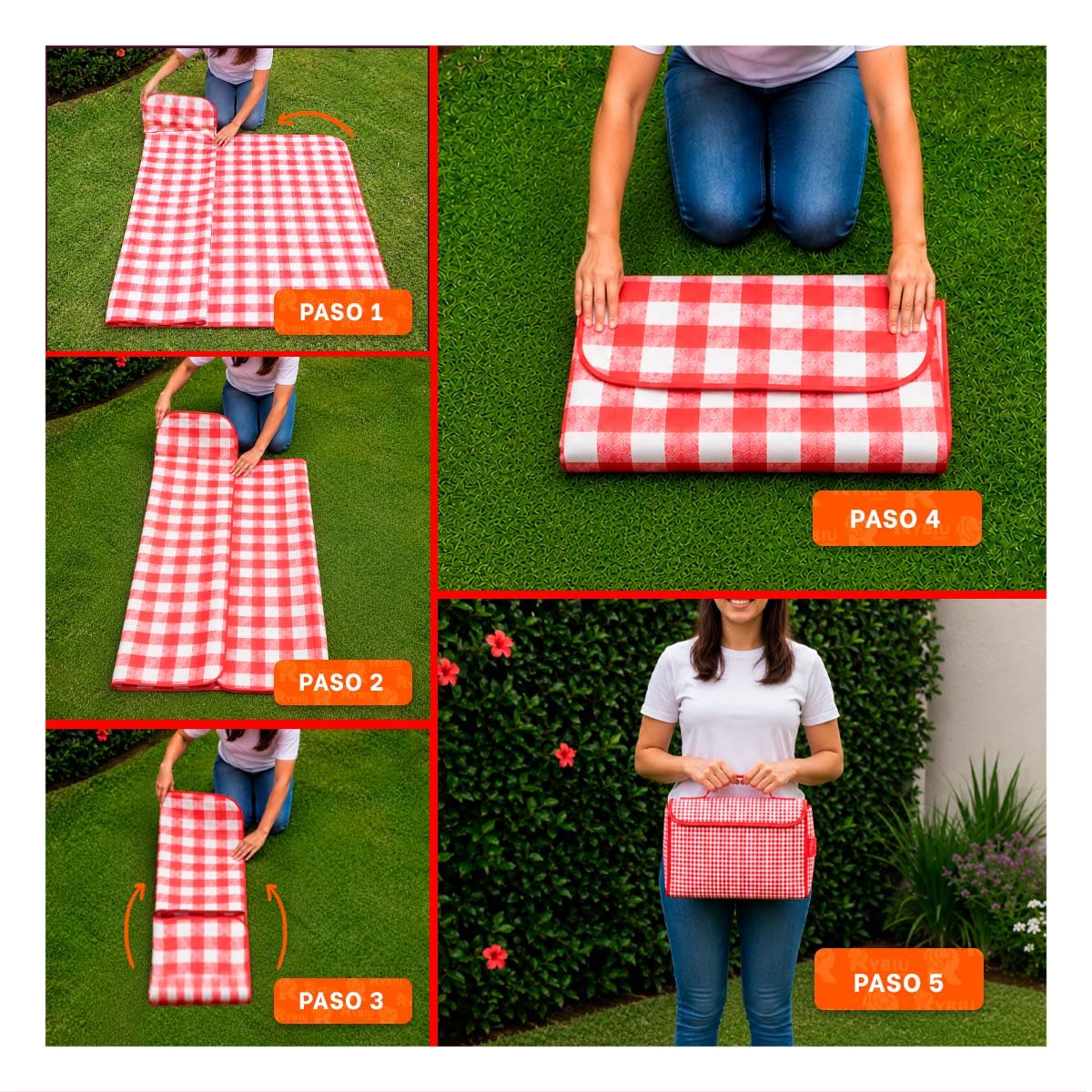 COBIJA PARA EXTERIOR 160X200CM TIPO CARTERA EN CAMPING Y PARQUE YPAPEL REGALO - 3