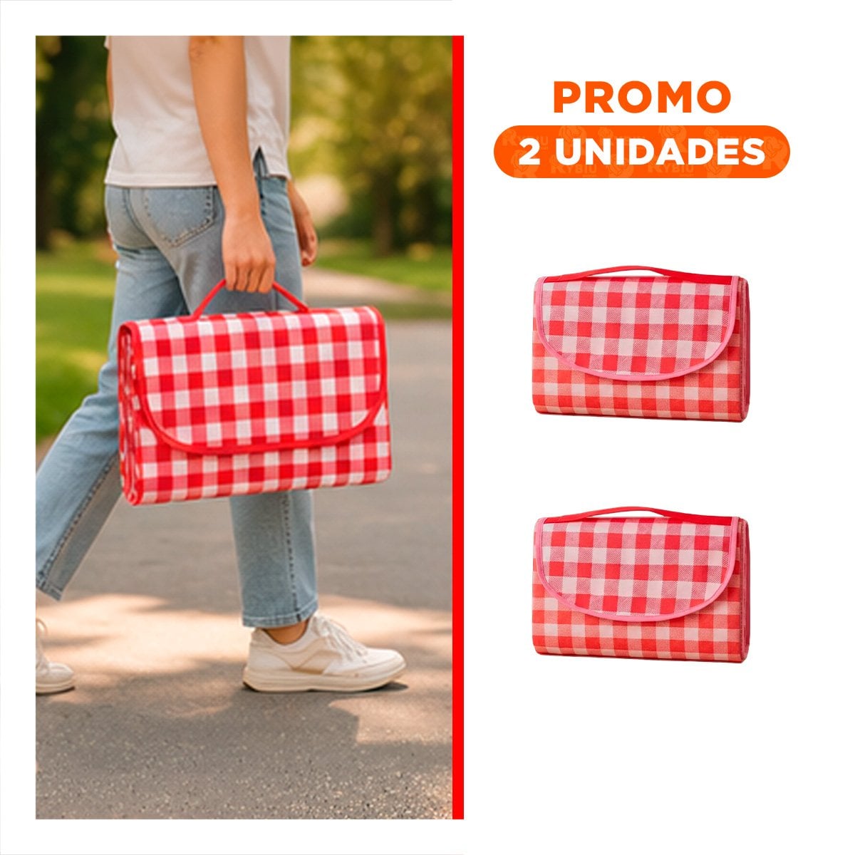 PACK2 COBIJA TIPO CARTERA DOBLE TELA PARA PICNIC EN PLAYA Y PARQUE - 1