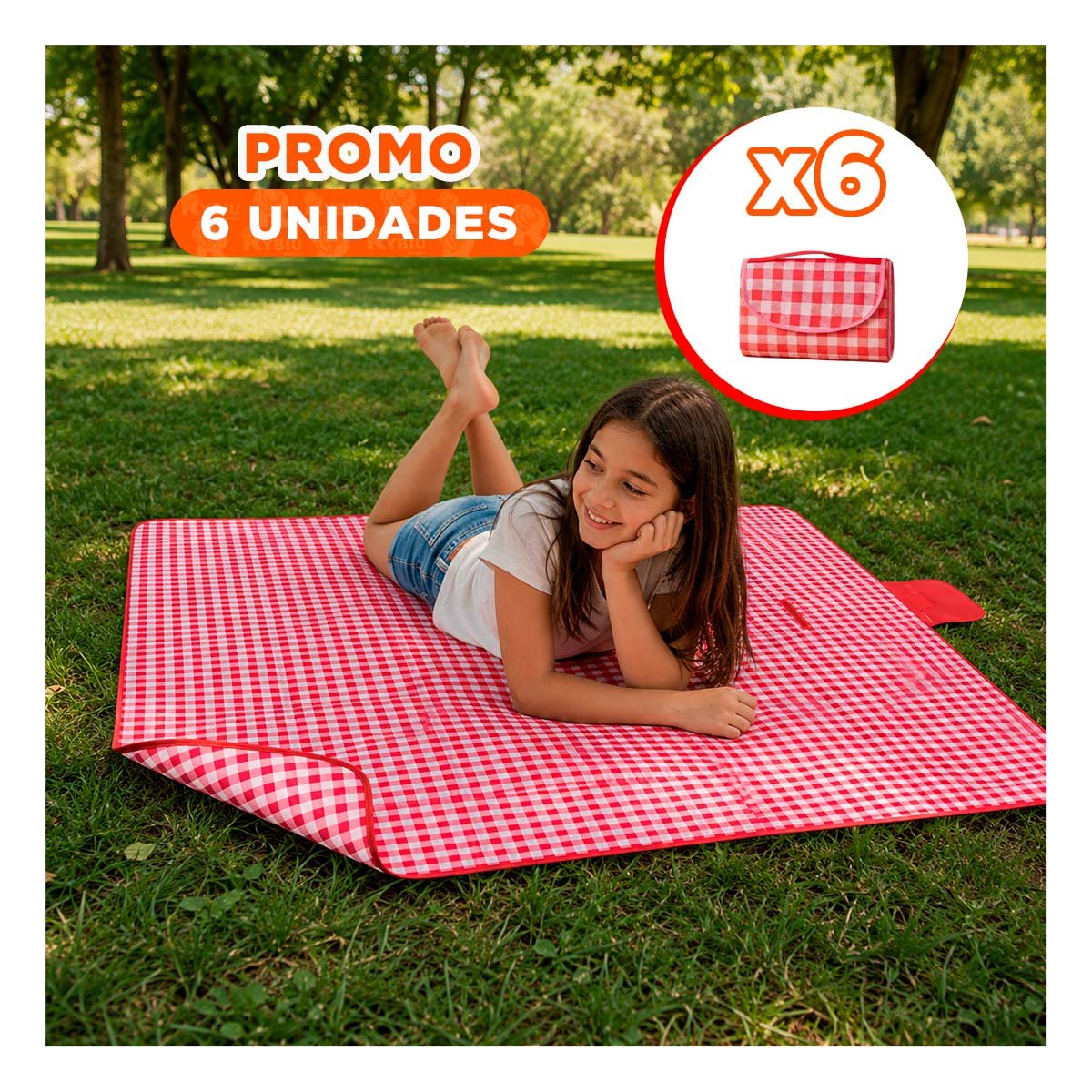 PACK6 COBIJA DE USO EXTERIOR 160X160CM TIPO CARTERA PARA VIAJES Y SALIDAS YREGALO STICKER - 1