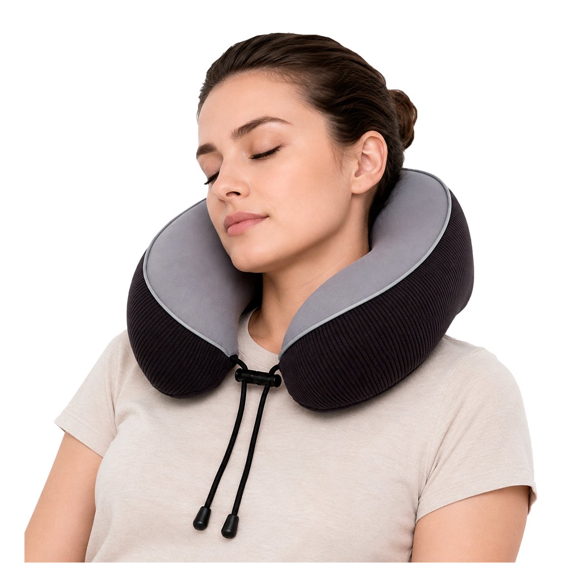 ALMOHADIN COLOR PLOMO PARA CUELLO DURANTE VIAJES Y TRASLADOS COMODOS Y LIGAS REGALO - 3