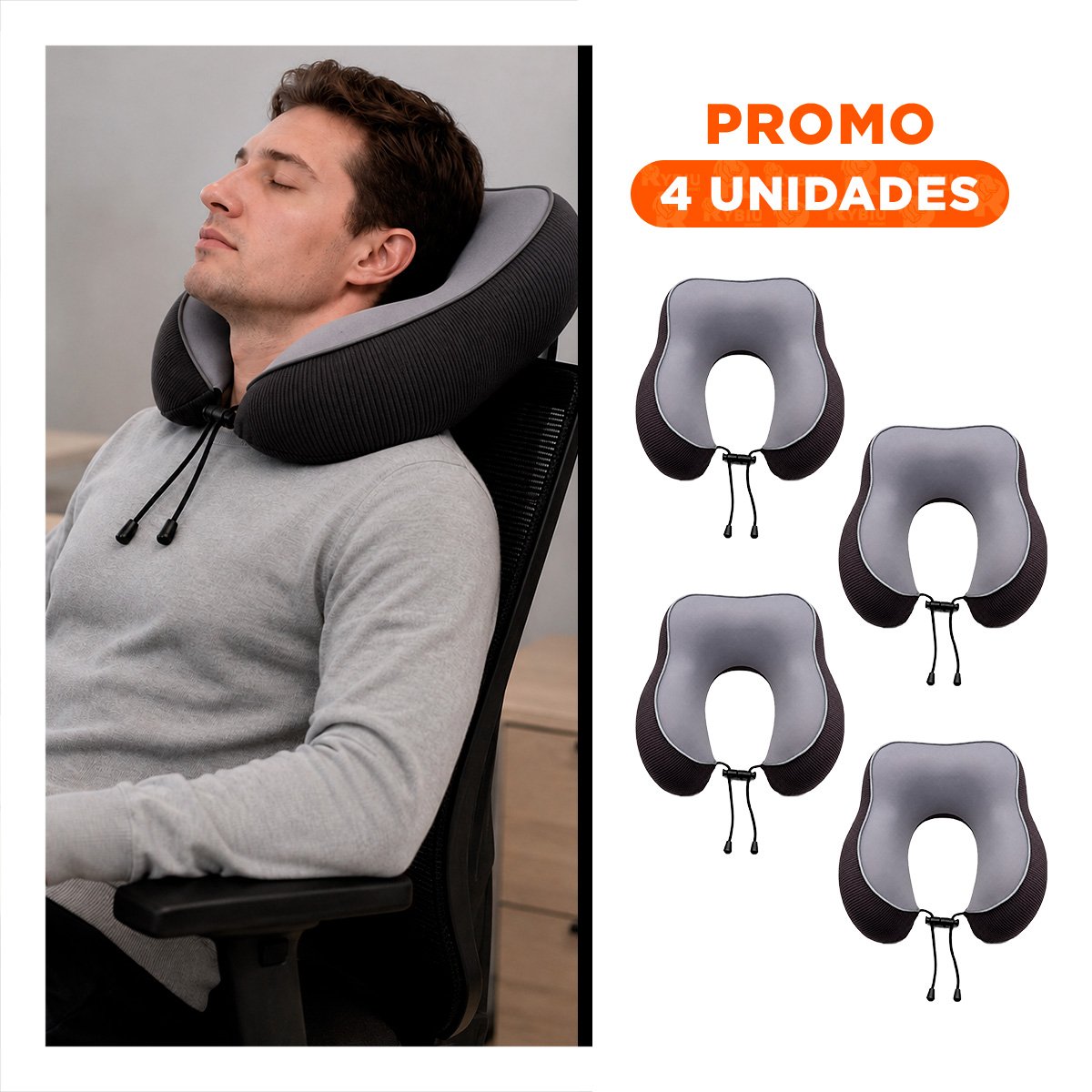 PACK4 ALMOHADIN CERVICAL PLOMO PARA DESCANSAR DURANTE VIAJES Y VACACIONES YREGALO STICKER - 1