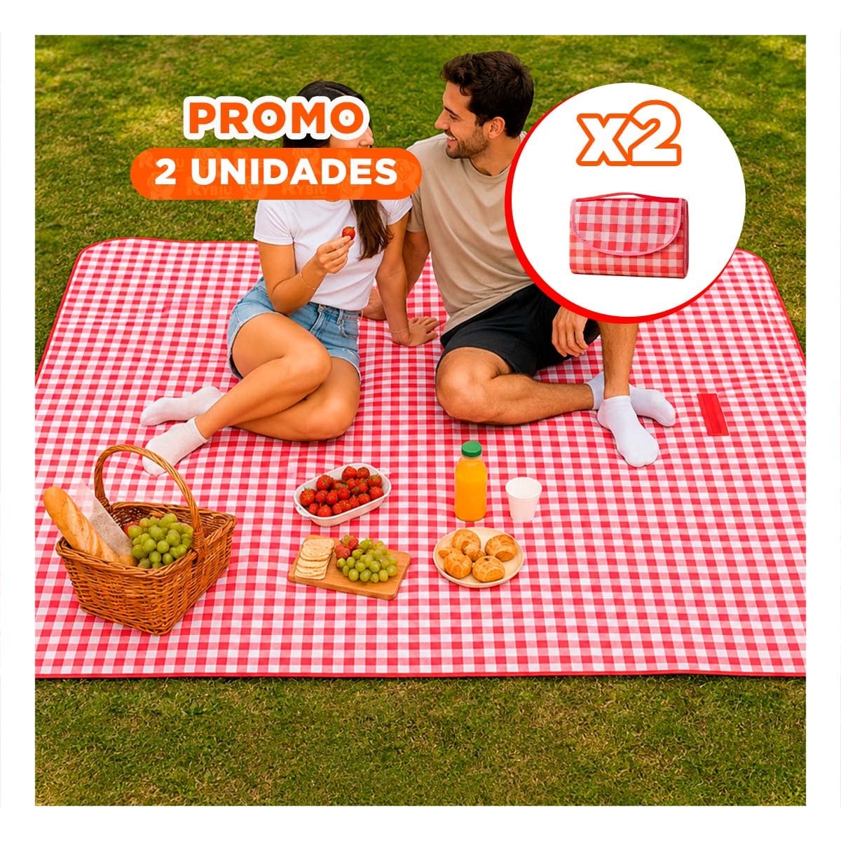 PACK2 FRAZADA PARA SALIDA TIPO CARTERA DOBLE TELA EN ACTIVIDADES AL AIRE LIBRE YREGALO STICKER - 1