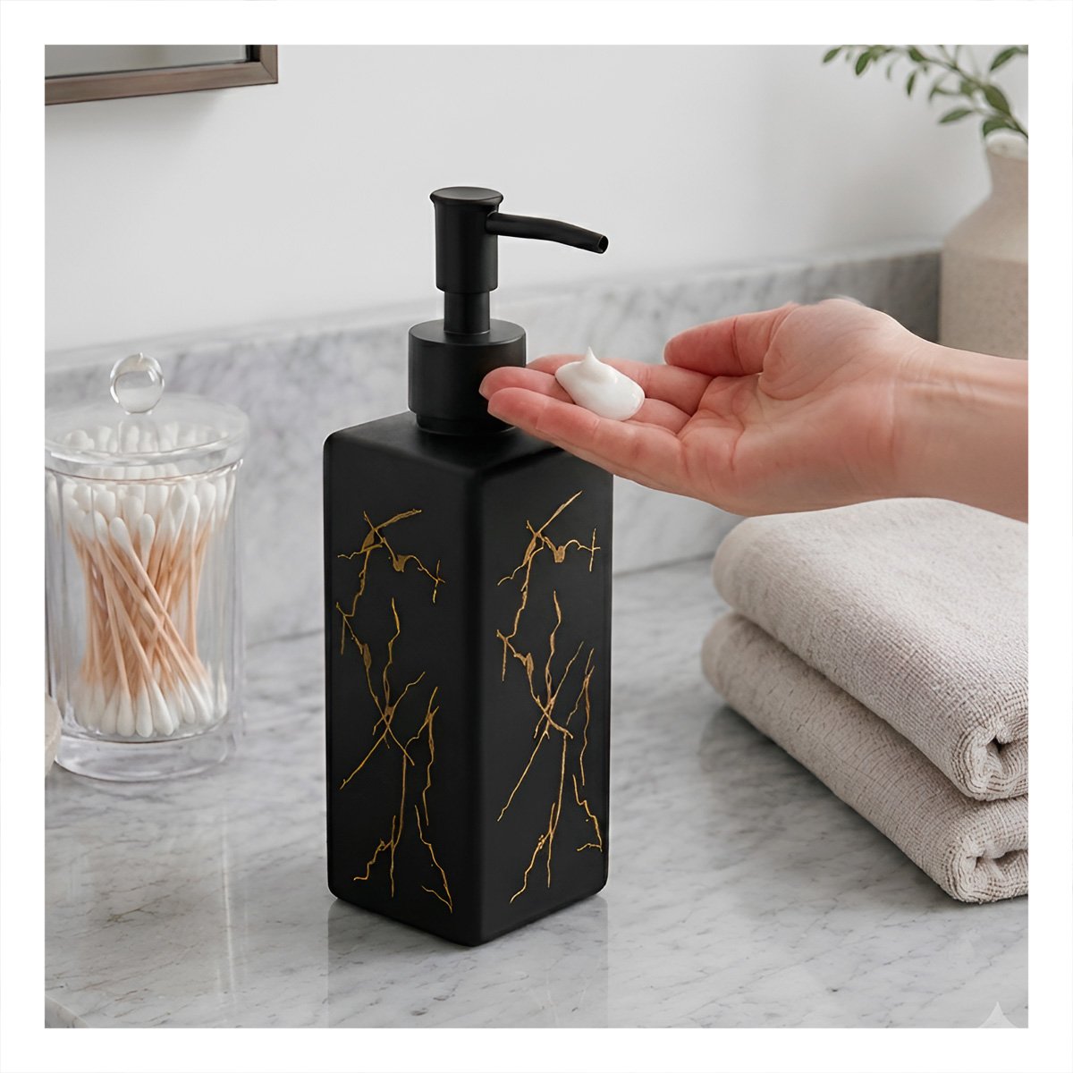 PACK12 DISPENSADOR DE JABON LIQUIDO CON DISENO RECTANGULAR COLOR NEGRO 20,5X5,8 CM - 3
