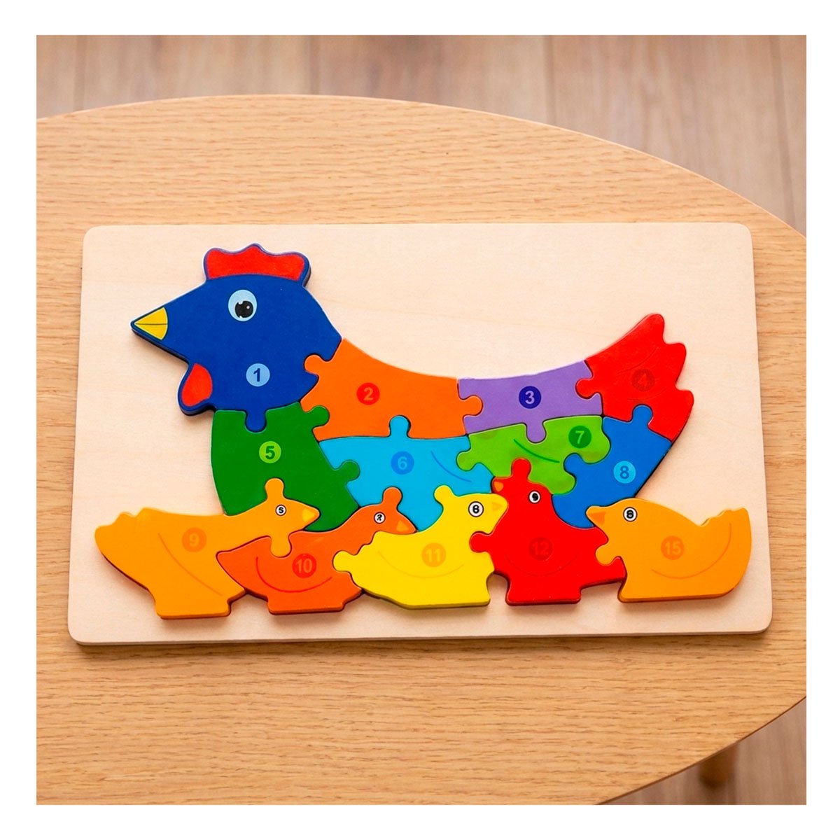 PACK6 ROMPECABEZAS ANIMAL GALLINA PARA APRENDIZAJE INFANTIL MULTICOLOR 18X30CM YREGALO STICKER - 3