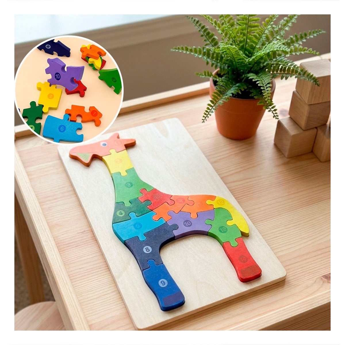 PACK2 JUEGO CREATIVO DE NUMEROS CON JIRAFA MULTICOLOR INFANTIL 18X30CM YPAPEL REGALO - 3