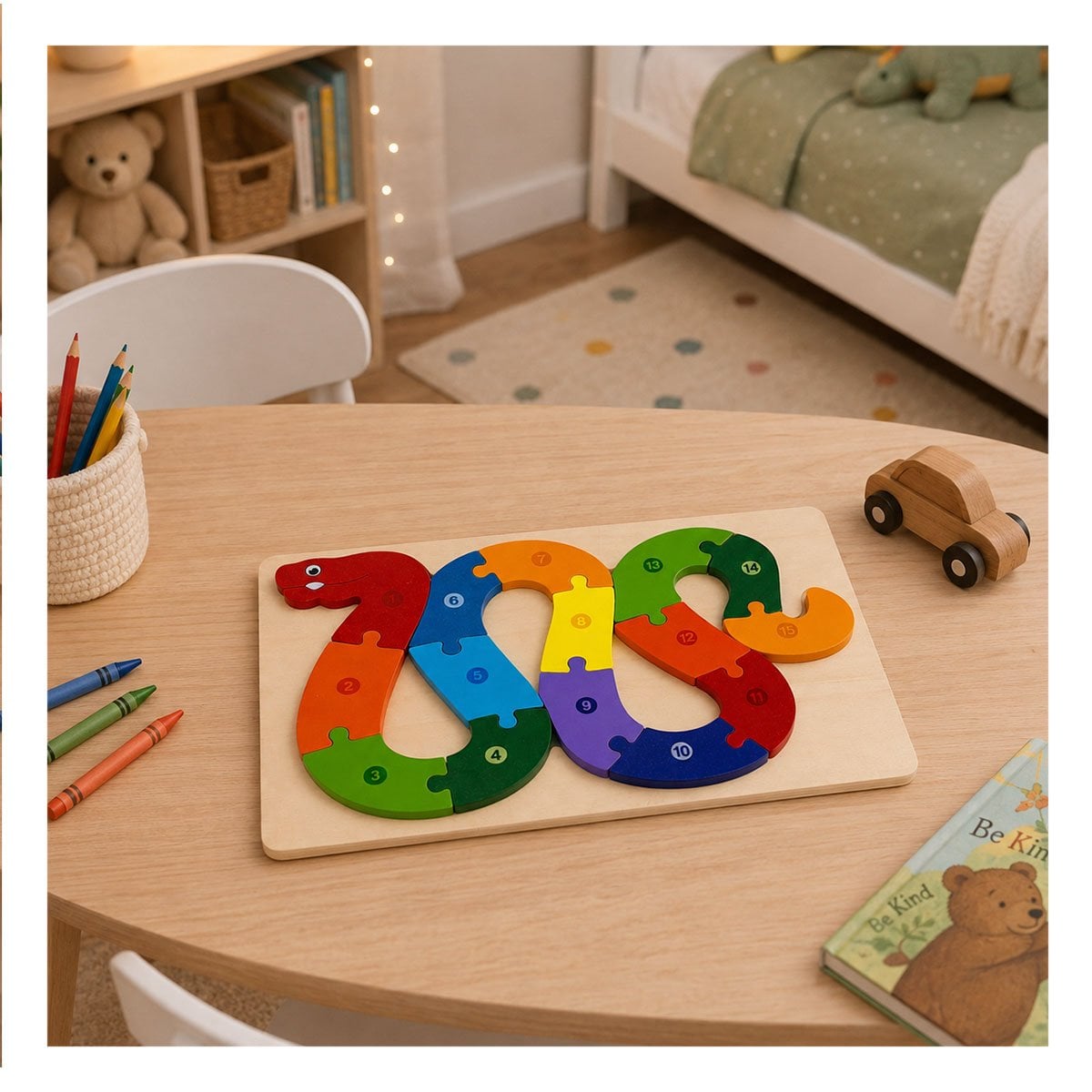 PACK2 ROMPECABEZAS INFANTIL DE APRENDIZAJE CON CULEBRA MULTICOLOR 18X30CM YREGALO STICKER - 3