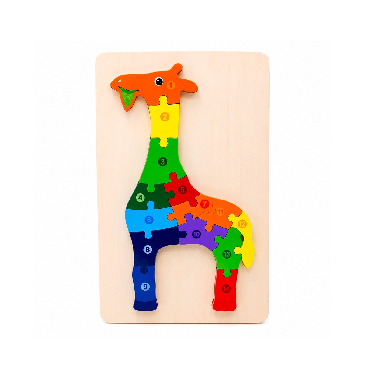 TABLERO DIDACTICO CON JIRAFA NUMERICA MULTICOLOR 18X30CM Y LIGAS REGALO - 1