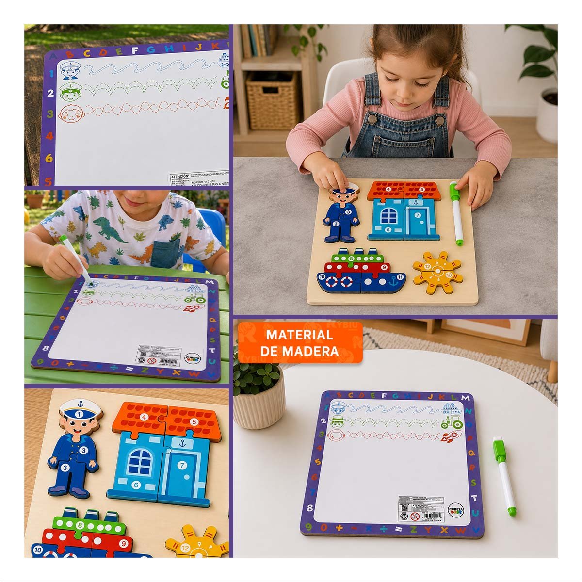 ROMPECABEZAS DIDACTICO MARINERO Y ELEMENTOS CON NUMEROS MULTICOLOR 22,5CM Y STICKY - 3